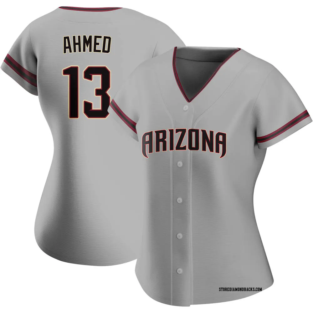 13 Nick Ahmed Women's Arizona Diamondbacks Gray Authentic Road Jersey